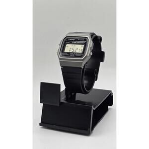 Casio F91WM-7A, 7 Year Battery Chronograph Watch, Black Resin Strap, Alarm, NEW